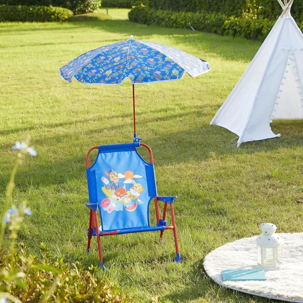 Idea Nuova Kids Outdoor Beach Chair with Umbrella, Gabby's Dollhouse