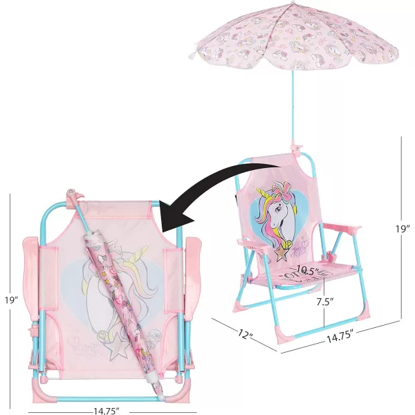 Idea Nuova Kids Outdoor Beach Chair with Umbrella, Gabby's Dollhouse