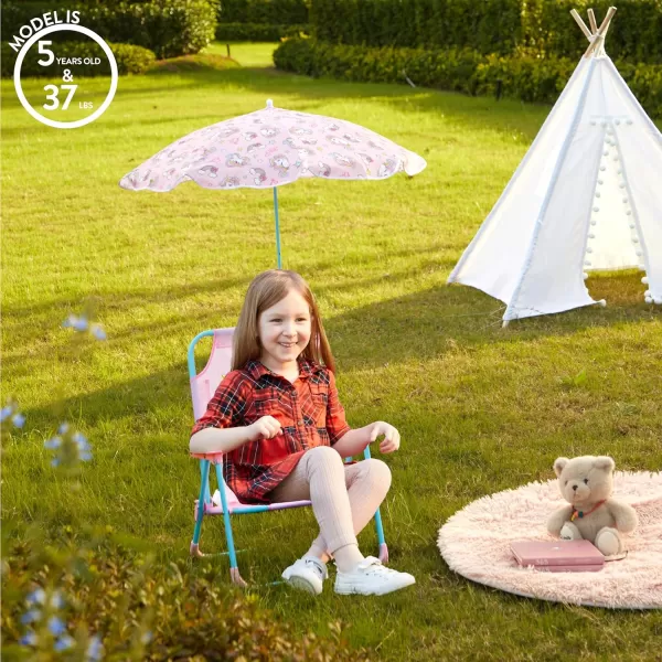 Idea Nuova Kids Outdoor Beach Chair with Umbrella, Gabby's Dollhouse