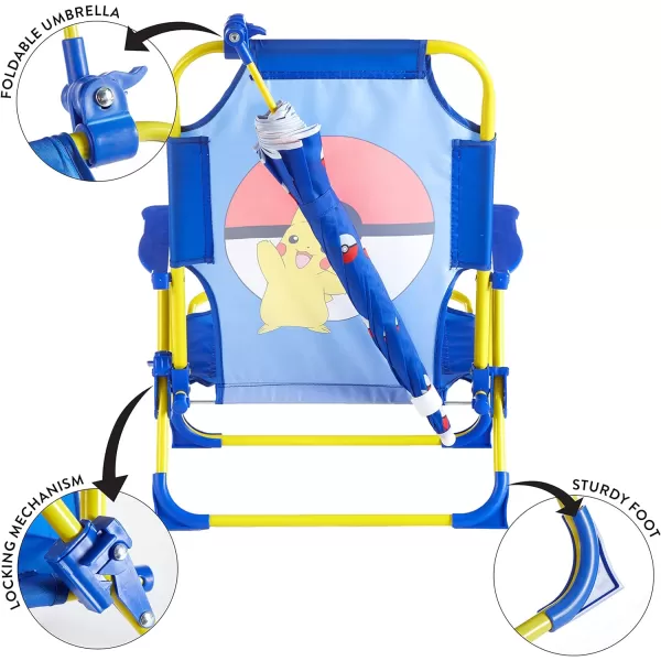 Idea Nuova Kids Outdoor Beach Chair with Umbrella, Gabby's Dollhouse