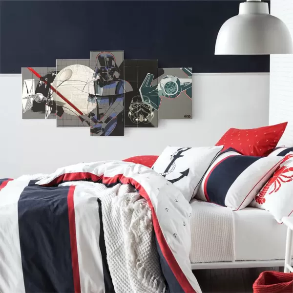 Idea Nuova Marvel Avengers Captain America, Hulk, Iron Man, Black Panther and Thor 5 Piece Canvas Printed Wall Art Décor Set, Overall 40" W x 20" H