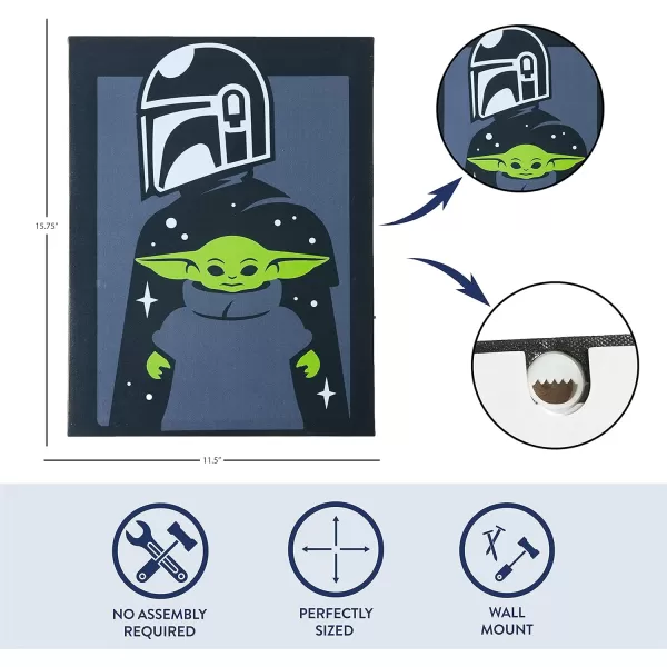 Idea Nuova Star Wars: The Mandalorian featuring The Child LED Canvas Wall Art, 15.75"x11.5"