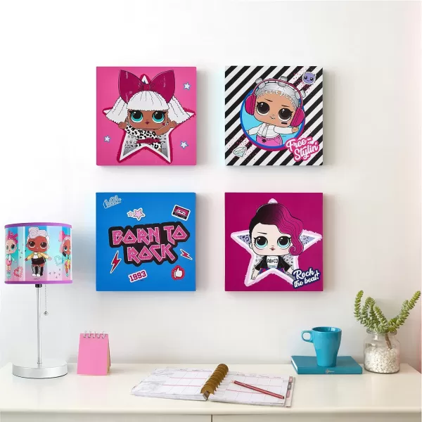 LOL Surprise 4 Pack Canvas Wall Art, Pink