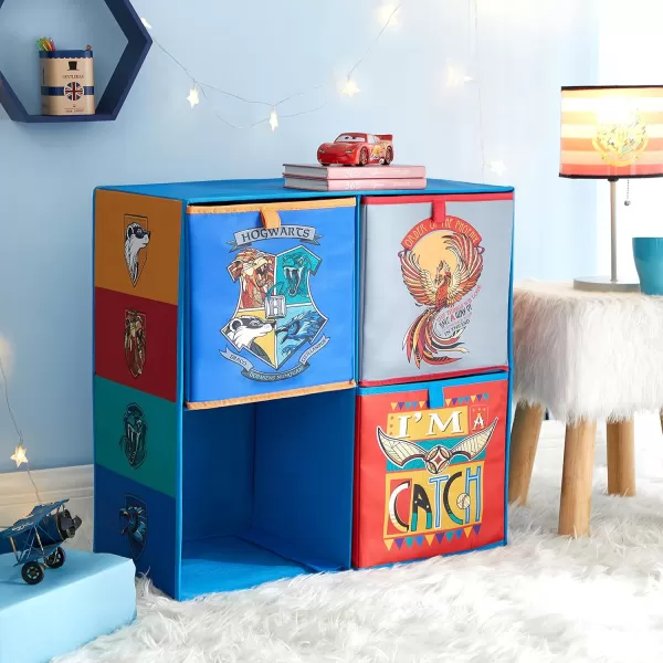 Marvel Spiderman Collapsible Storage Cubby Organizer and Bookshelf with 3 Collapsible Cubes