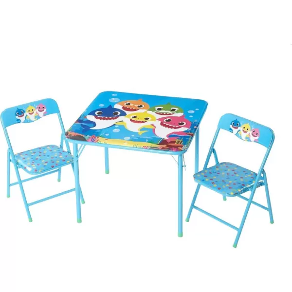 Baby Shark 3 Piece Children's Activity Square Table and Chair Set, Ages 3+