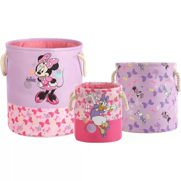 Idea Nuova Baby Shark 3 Piece Multi Size Fabric Nestable Toy Storage Basket Set, with Rope Carry Handles