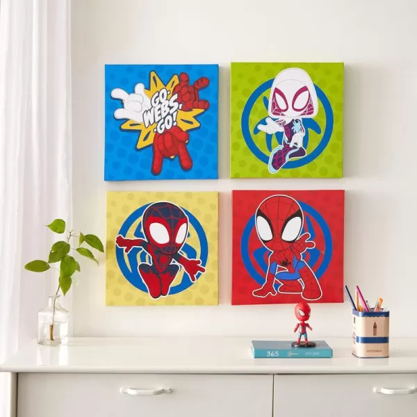 Idea Nuova Baby Shark 4 Pack Square Canvas Wall Art Set, 11''x11'' each