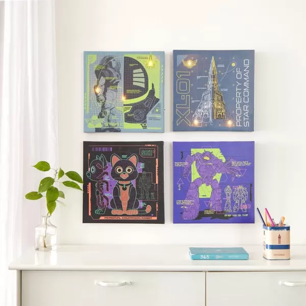Idea Nuova Baby Shark 4 Pack Square Canvas Wall Art Set, 11''x11'' each