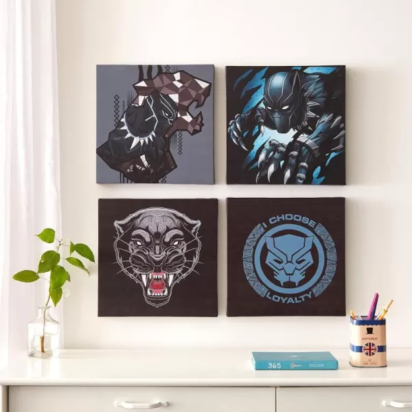 Idea Nuova Baby Shark 4 Pack Square Canvas Wall Art Set, 11''x11'' each