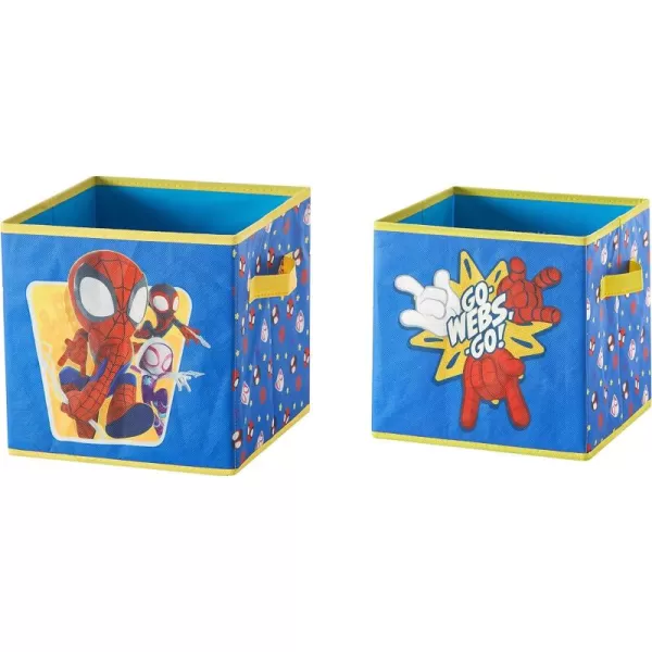 Idea Nuova Baby Shark Collapsible Storage Cubes, Set of 2, 10"x10",Baby Shark Blue/Yellow