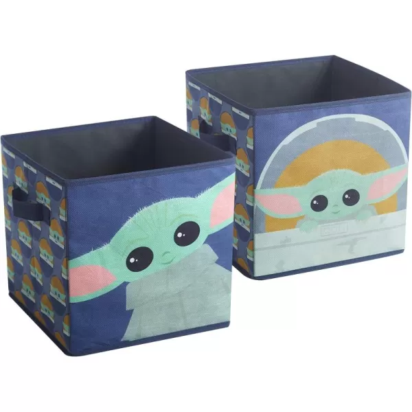 Idea Nuova Baby Shark Collapsible Storage Cubes, Set of 2, 10"x10",Baby Shark Blue/Yellow