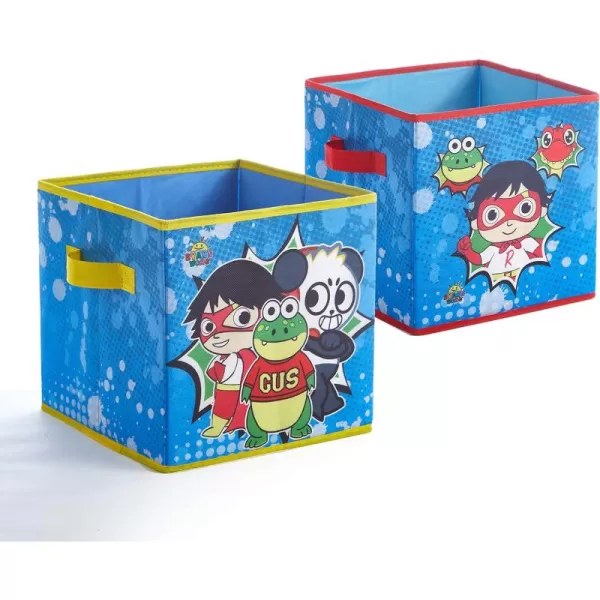 Idea Nuova Baby Shark Collapsible Storage Cubes, Set of 2, 10"x10",Baby Shark Blue/Yellow