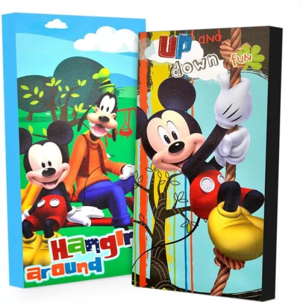 Idea Nuova Disney Mickey Mouse Clubhouse 2 Piece Glow in the Dark Canvas Wall Art, 7" W x 14" H 