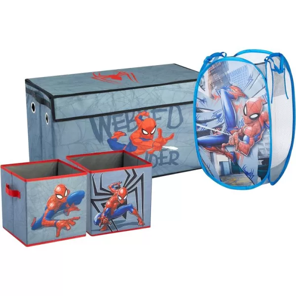 Idea Nuova JoJo Siwa 4 Piece Storage Solution Set with Pop Up Hamper, Collapsible Storage Trunk and 2 Nestable Storage Bins