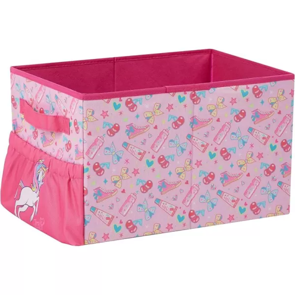 Idea Nuova JoJo Siwa Kids Collapsible Storage Organizer Bin with Front Pocket,9" H x 10" W x 15" L
