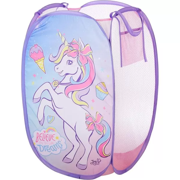 Idea Nuova JoJo Siwa Pop Up Hamper with Durable Carry Handles, 21'' H x 13.5'' W X 13.5'' L