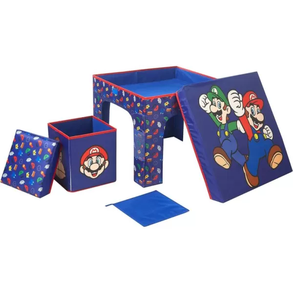 Idea Nuova JoJo Siwa Unicorn 3 Piece Collapsible Table and Chair Set with Storage Table and 2 Ottomans