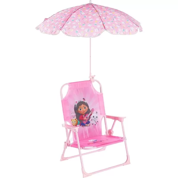 Idea Nuova Kids Outdoor Beach Chair with Umbrella, Gabby's Dollhouse