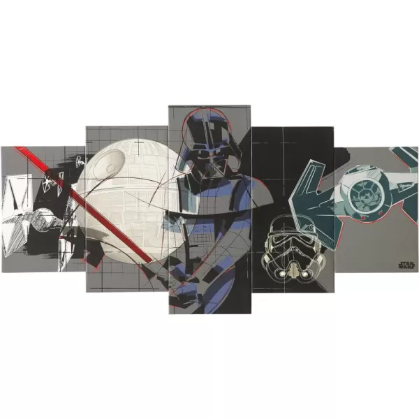 Idea Nuova Marvel Avengers Captain America, Hulk, Iron Man, Black Panther and Thor 5 Piece Canvas Printed Wall Art Décor Set, Overall 40" W x 20" H