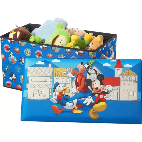 Marvel Spiderman Collapsible Toy Storage Bench and Ottoman, 14.5" H x 14.5" D x 25" L