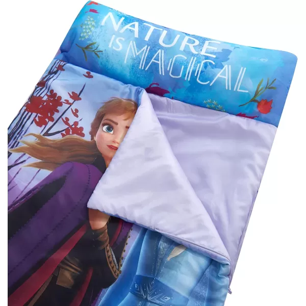 Disney Frozen 2 Foldable Slumber Cot with Detachable Printed Sleeping Bag Featuring Anna &amp; Elsa, Ages 3+