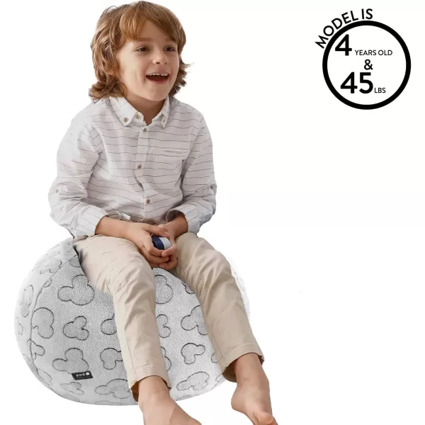 Idea Nuova Disney Mickey Mouse Embossed Faux Fur Round Bean Bag Chair for Kids,24"x24"x18"