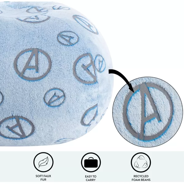 Idea Nuova Disney Mickey Mouse Embossed Faux Fur Round Bean Bag Chair for Kids,24"x24"x18"