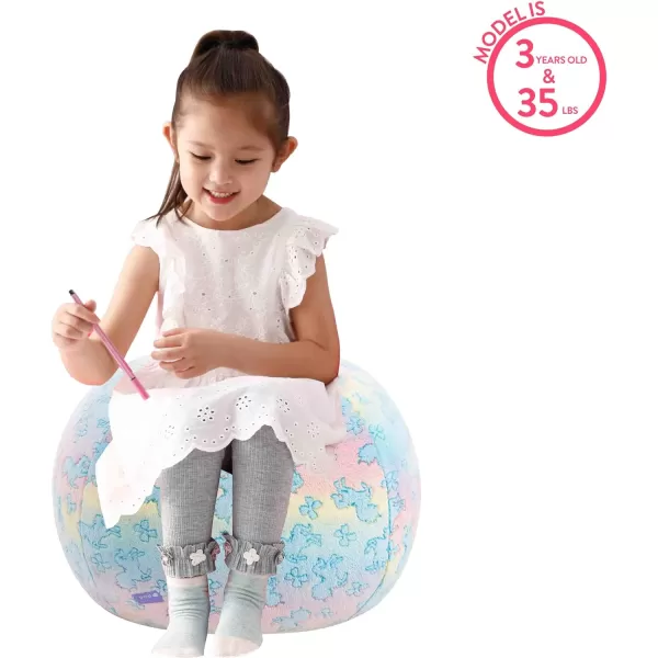 Idea Nuova Disney Mickey Mouse Embossed Faux Fur Round Bean Bag Chair for Kids,24"x24"x18"