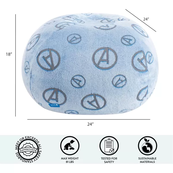 Idea Nuova Disney Mickey Mouse Embossed Faux Fur Round Bean Bag Chair for Kids,24"x24"x18"