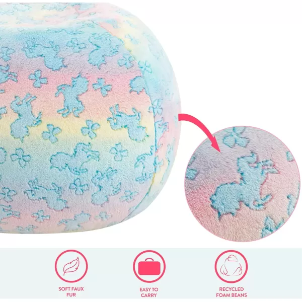 Idea Nuova Disney Mickey Mouse Embossed Faux Fur Round Bean Bag Chair for Kids,24"x24"x18"