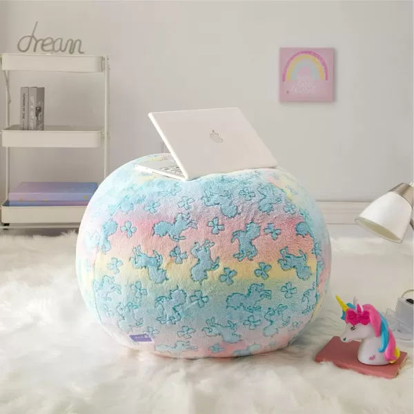Idea Nuova Disney Mickey Mouse Embossed Faux Fur Round Bean Bag Chair for Kids,24"x24"x18"