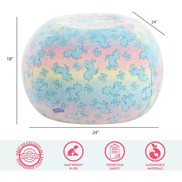 Idea Nuova Disney Mickey Mouse Embossed Faux Fur Round Bean Bag Chair for Kids,24"x24"x18"