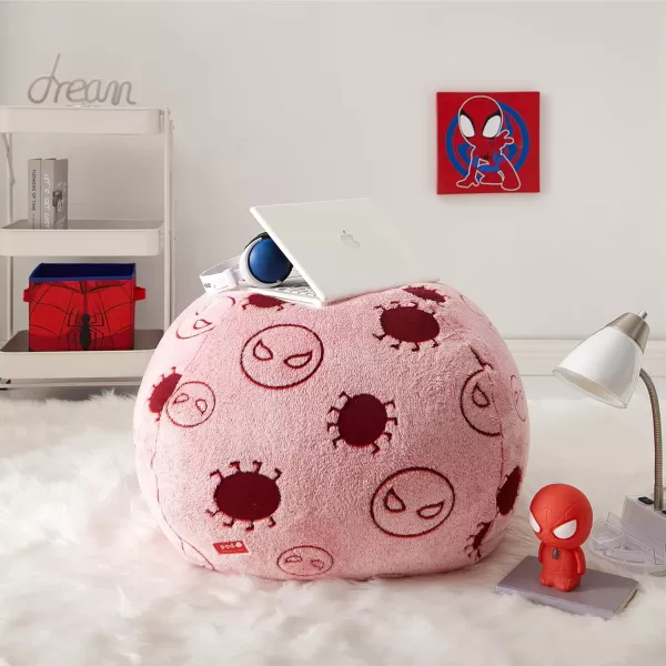 Idea Nuova Disney Mickey Mouse Embossed Faux Fur Round Bean Bag Chair for Kids,24"x24"x18"