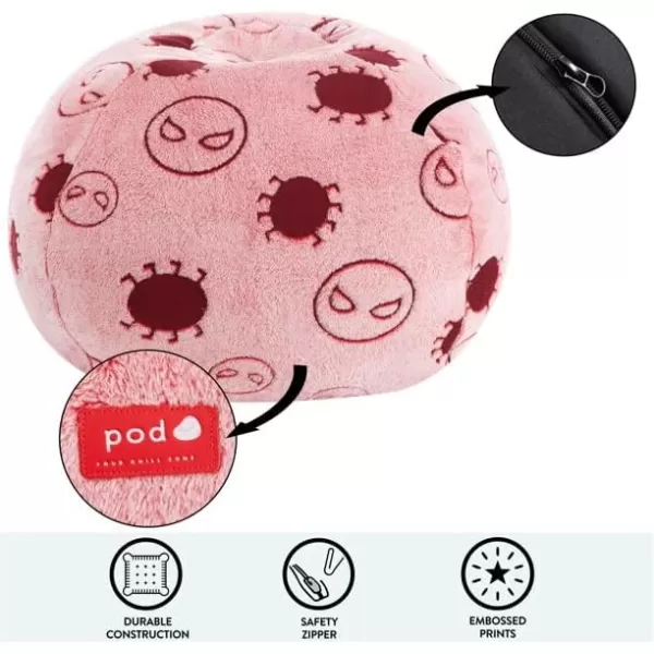 Idea Nuova Disney Mickey Mouse Embossed Faux Fur Round Bean Bag Chair for Kids,24"x24"x18"