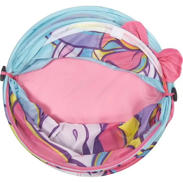 Idea Nuova Disney Minnie Mouse 3 Piece Collapsible Storage Set with Collapsible Ottoman, Bin and Figural Dome Pop Up Hamper, Pink