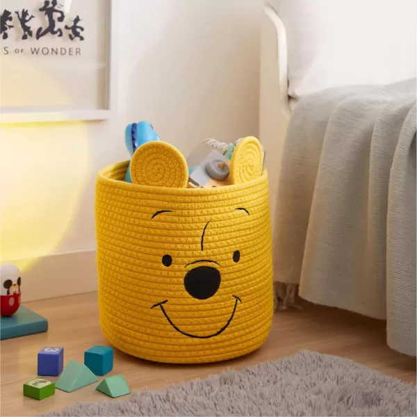 Idea Nuova Disney Winnie the Pooh Figural Rope Storage Organizer Basket, 10" H x 10" W