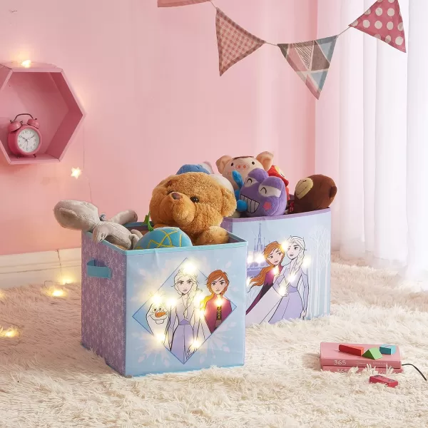 Idea Nuova DreamWorks Trolls 2 Pack Collapsible Storage 11.5" Cubes with LED Lights