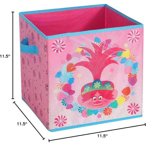 Idea Nuova DreamWorks Trolls 2 Pack Collapsible Storage 11.5" Cubes with LED Lights