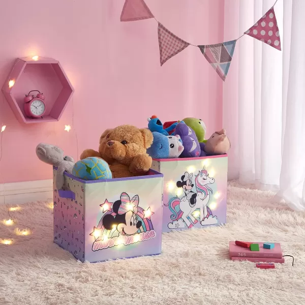 Idea Nuova DreamWorks Trolls 2 Pack Collapsible Storage 11.5" Cubes with LED Lights