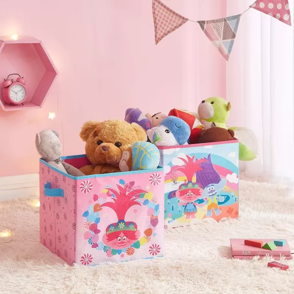 Idea Nuova DreamWorks Trolls 2 Pack Collapsible Storage 11.5" Cubes with LED Lights