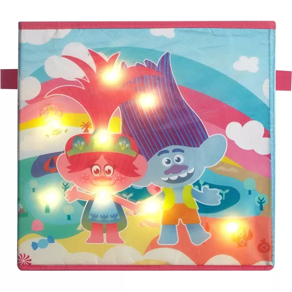 Idea Nuova DreamWorks Trolls 2 Pack Collapsible Storage 11.5" Cubes with LED Lights