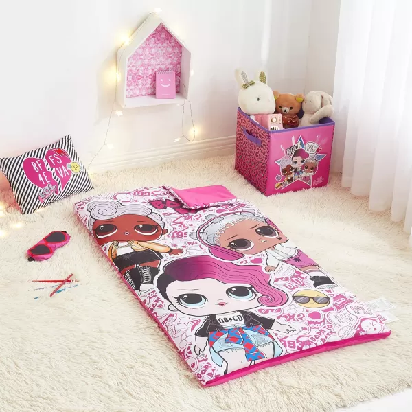 Idea Nuova LOL Surprise Giftable Sleepover Set with Sleeping Bag, Pillow &amp; Bonus Eye Mask, Ages 3+, Pink, 26"x46"