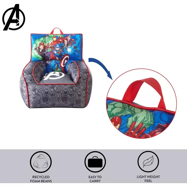 Idea Nuova Marvel Spiderman Toddler Nylon Bean Bag Chair with Piping &amp; Top Carry Handle, Large