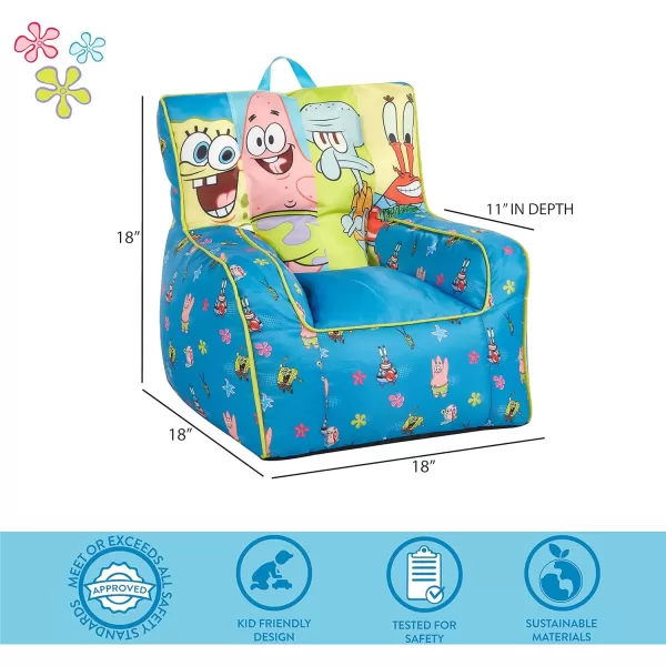 Idea Nuova Marvel Spiderman Toddler Nylon Bean Bag Chair with Piping &amp; Top Carry Handle, Large
