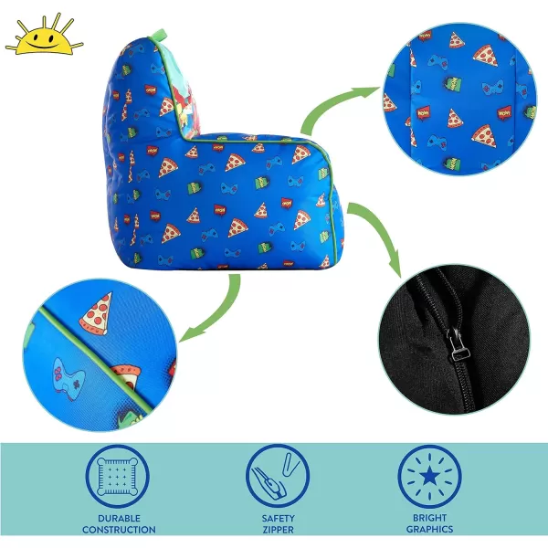 Idea Nuova Marvel Spiderman Toddler Nylon Bean Bag Chair with Piping &amp; Top Carry Handle, Large