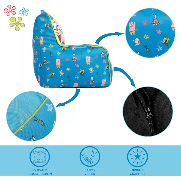 Idea Nuova Marvel Spiderman Toddler Nylon Bean Bag Chair with Piping &amp; Top Carry Handle, Large