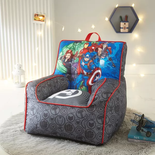 Idea Nuova Marvel Spiderman Toddler Nylon Bean Bag Chair with Piping &amp; Top Carry Handle, Large