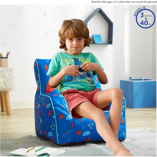 Idea Nuova Marvel Spiderman Toddler Nylon Bean Bag Chair with Piping &amp; Top Carry Handle, Large