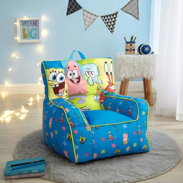 Idea Nuova Marvel Spiderman Toddler Nylon Bean Bag Chair with Piping &amp; Top Carry Handle, Large
