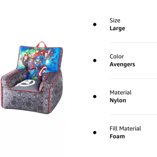 Idea Nuova Marvel Spiderman Toddler Nylon Bean Bag Chair with Piping &amp; Top Carry Handle, Large
